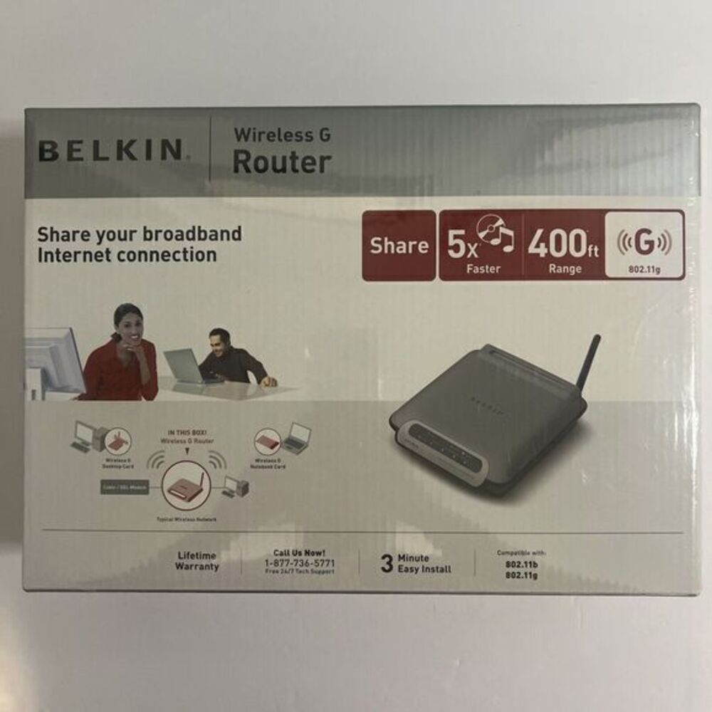 Belkin Wireless G Router 802.11g/54MBPS/400 FT Of Coverage-New in Box Sealed‎